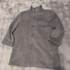 グレー ステンカラーコート ウール混紡 Lサイズ