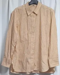 UNIQLO ストライプ 長袖シャツ Ｌサイズ ユニクロ レディース 古着 中古