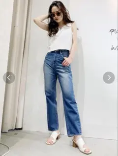【GYDA】シンプルワイドデニムパンツ（BLUE）のサムネイル