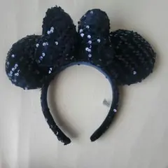 ディズニー カチューシャ ミニーマウス スパンコールカチューシャ 黒