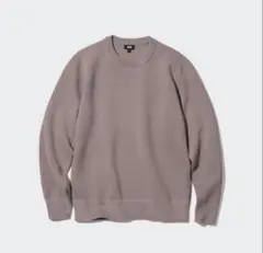 UNIQLO ウォッシャブルストレッチミラノリブクルーネックセーター　ベージュ