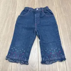 デニム刺繍ハーフパンツ　120