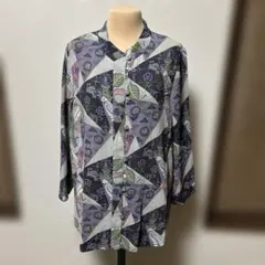 三華 幾何学模様 長袖シャツ