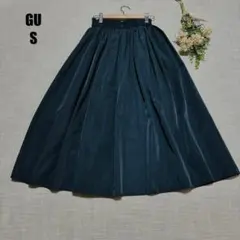 GU ジーユー タフタフレアロングスカート ブラック　Sサイズ 美品