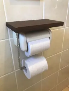 トイレットペーパーシェルフ（ダブル）ブラウン