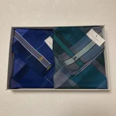 LANVIN ハンカチ ブルー グリーン 約46cm×46cmのサムネイル