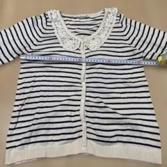 ボーダーレース　カーディガン