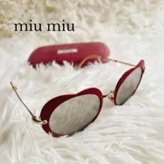 極美品✨】miu miu ミュウミュウ ハート サングラス 黒 金SMU54R