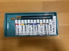 画材セット　ゴールデンアクリリックス 絵の具　筆　パレット　キャンパス　新品 画材セット ゴールデンアクリリックス 絵の具 筆 パレット キャンパス