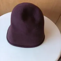 ウール製ダークブラウンバケットハット