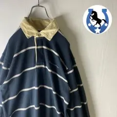 チャンピオン】ボーダー ポロシャツ ラガーシャツ コーデュロイ襟 個性的 春