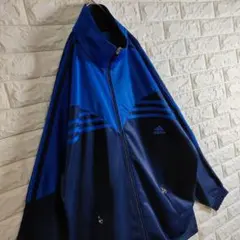 90s アディダス トラックジャケット パフォロゴ フルジップ ブルー XL
