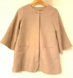 ワールド　OPAQUE.CLIP　ノーカラー　ウールロングコート