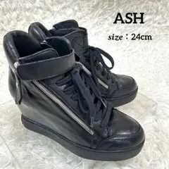 【希少】ASH/アッシュ　インソールハイカット スニーカー 24cm ブラック