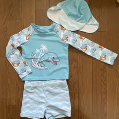 ベビー 1,2歳向け 帽子付き 水着セット 18-24M イルカデザイン