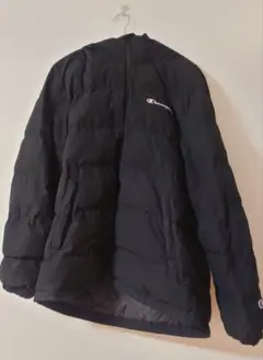 Champion ブラック フード付きダウンジャケット C3-W602