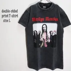 マリリン・マンソン&ロブ・ゾンビ バンドT プリント Tシャツ L 黒