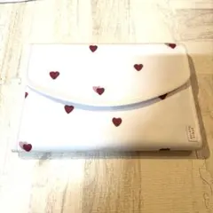 ジェラートピケ　母子手帳ケース　ハート柄