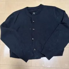 ブラック ボタン付きカーディガン　リボンボタン
