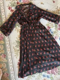 ヴィンテージ 椅子柄 レトロ レディース 古着 ワンピース 80年代