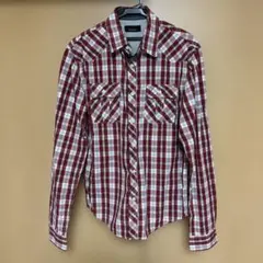 ZARA MAN 長袖&ロールアップ半袖 チェックシャツ　赤系