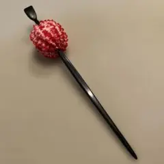 和装髪飾り かんざし 赤白 絞り玉