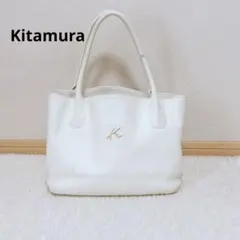 キタムラ レザーハンドバッグ トートバッグ ショルダー ホワイト