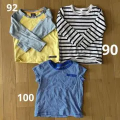 ストライプカジュアルTシャツ90〜100　3枚セット
