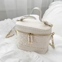 apres jour×ARIAZ バニティバッグ　ツイード　ホワイトのサムネイル
