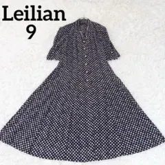 Leilian レリアン 花柄 ワンピース 9号 日本製 総柄 半袖のサムネイル