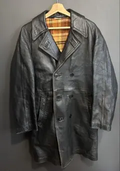 70s フレンチヴィンテージMIC CUIR レザーカーコート 46 M〜L