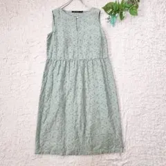 MAXmara PENNYBLACK✴︎リネン✴︎刺繍ワンピース　グリーン　M〜LL