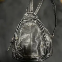 ブラックスリングバッグ 合成皮革