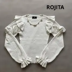 ROJITA ロジータ　ネックレス付肩ボリュームフリルニットトップスのサムネイル