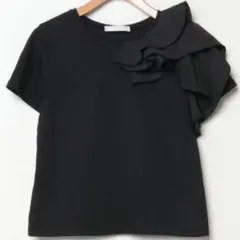 CELFORD アシメフリルＴシャツ ブラック 36(S)のサムネイル