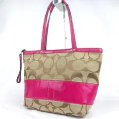 COACH コーチ シグネチャー トートバッグ ショルダーバッグ ピンク