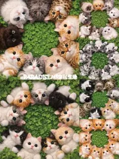 PARADISEパネル生地　 猫柄　P307