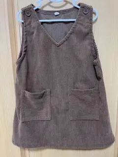 ブラウン コーデュロイ ワンピース 95cm