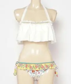スモッキング刺繍ビキニ イエロー 三愛水着
