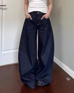 【新品】ワイドデニム バギーパンツ Y2K ストリート インディゴ バルーン