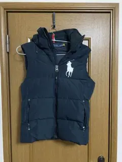 POLO RALPH LAUREN フード付きダウンベスト XS ブラック