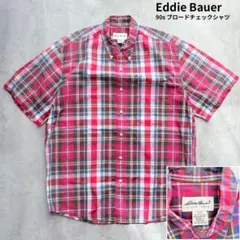 【Eddie Bauer】90s ブロードボタンダウンチェックシャツ M