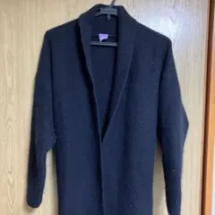 ポールスミス　黒ニットロングカーディガン ウエストリボン付き