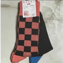 ソックス　ユニクロ　チェック ヒートテック(2足組）23-25cm