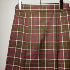 GU チェック柄マーメイドスカート M ブラウン