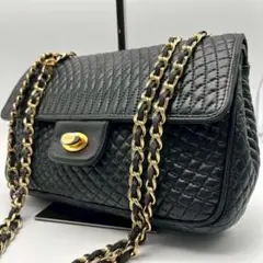 【美品】バリー マトラッセ 2wayキルティング チェーン ショルダーバッグ 黒