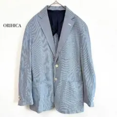 オリヒカ メンズジャケット 【L】 水色 ピンストライプ オフィスカジュアル