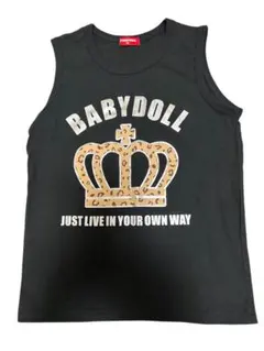 BABYDOLL タンクトップ サイズ140 BBDL 黒　豹柄プリントのサムネイル