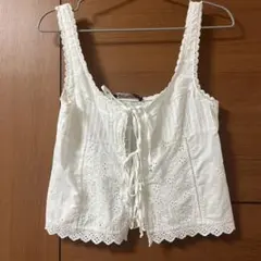 新品 ZARA レース ノースリーブ トップス