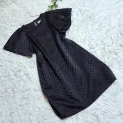 ステラシフォンSTELLA CIFFONドットワンピース36美品黒のサムネイル